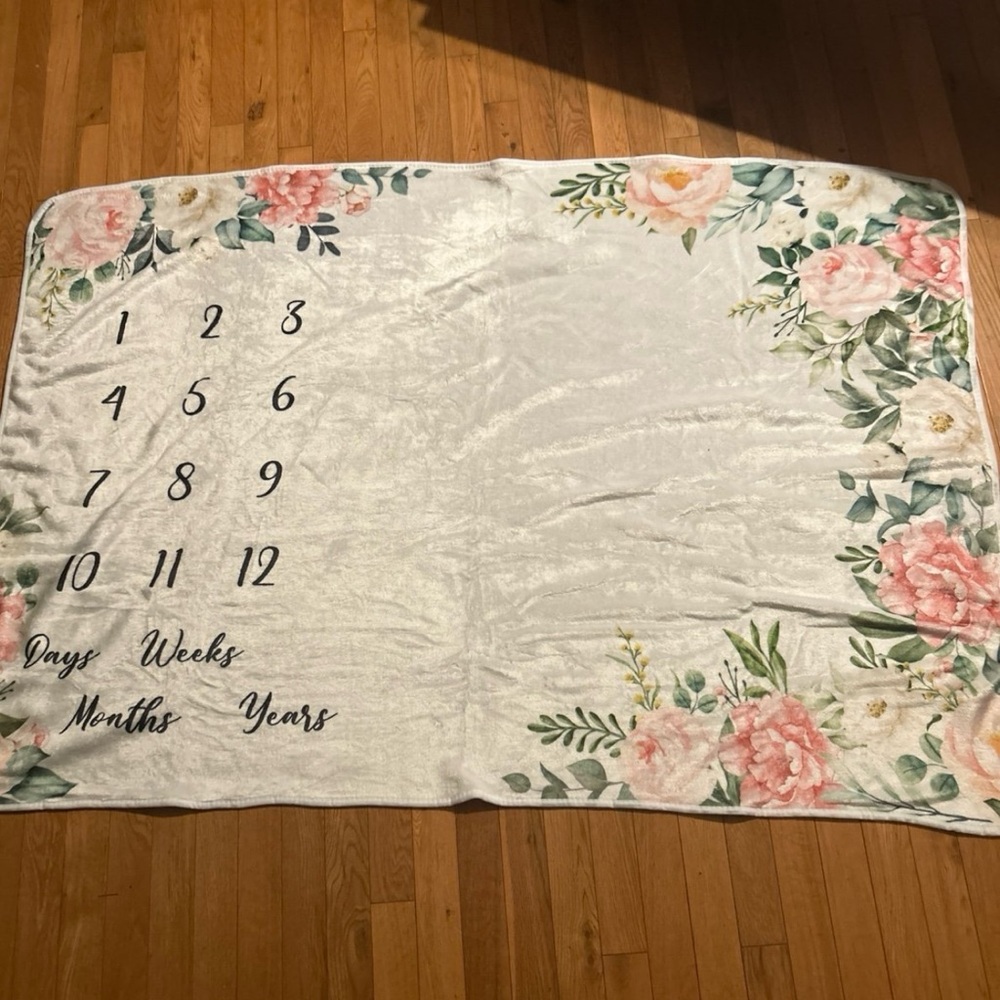 Floral Baby Milestone Blanket